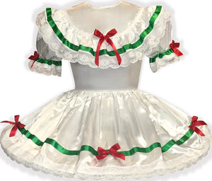 Rebecca Custom Fit Satin Holiday Adult Little Girl Baby Sissy Christmas Dress by Leanne's