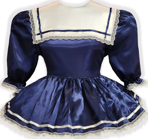 Janice Custom Fit Navy Sailorette Adult Little Girl Baby Sissy Dress by Leanne's