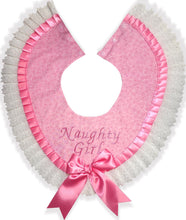 Naughty Girl Adult Baby Embroidered Pink Lace Ribbon Sissy Collar by Leanne's