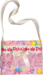 Cute Princess Pink Glitter Butterflies Sissy Purse Handbag