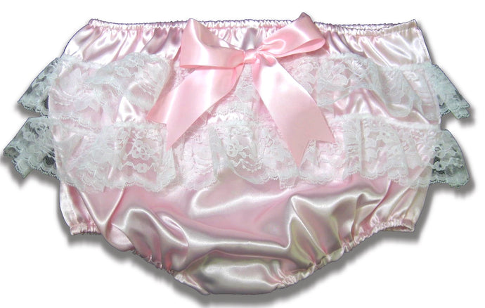 Custom Fit Lacy Butt Satin Adult Sissy Baby Rhumba Panties Diaper Cover by Leanne's