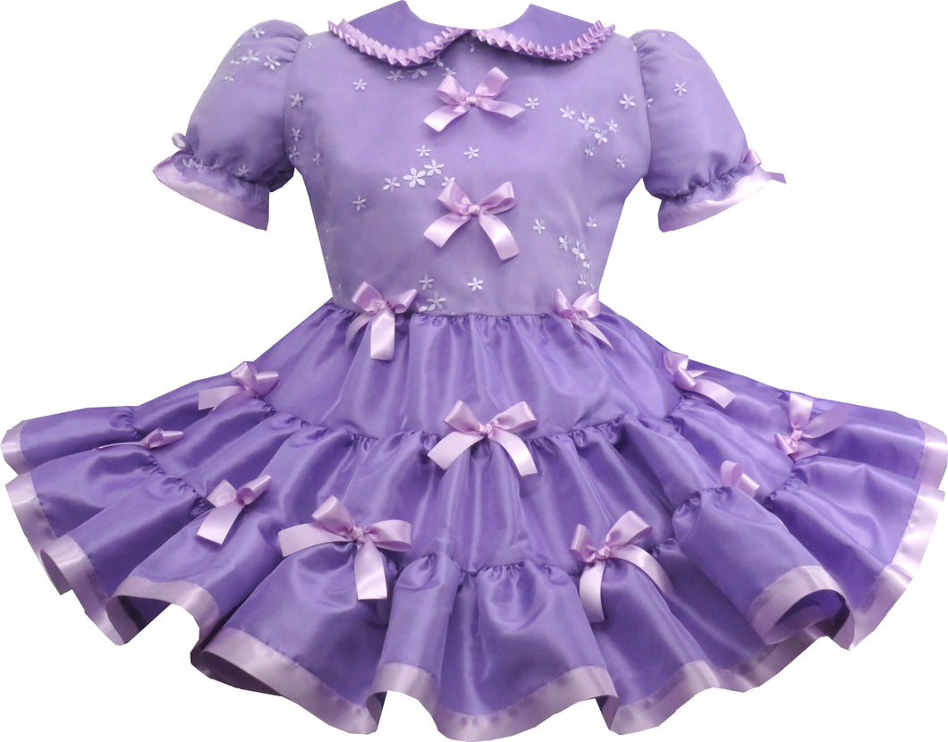 Lily Custom Fit Lavender Taffeta Bows Adult Sissy Dress by Leanne's