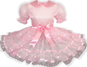 Sandra Custom Fit See-through Sparkle Pink Lace Sissy Dress by Leanne's