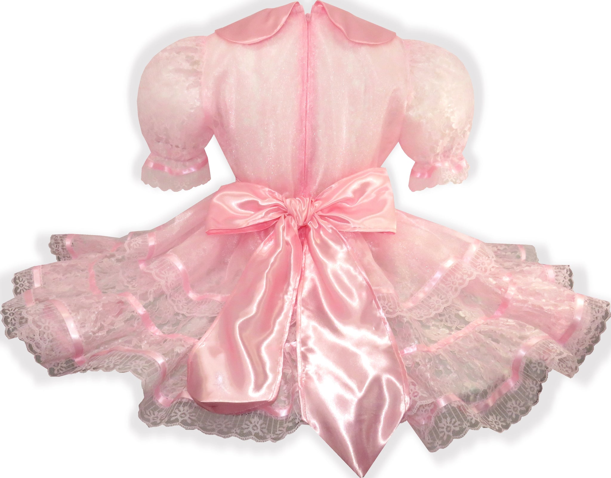 Sandra Custom Fit See-through Sparkle Pink Lace Sissy Dress by Leanne' – Leanne's Pretty Dresses