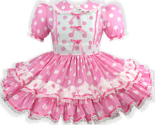 Shirley Custom Fit Pink Cotton Polka Dots Adult Sissy Dress by Leanne's