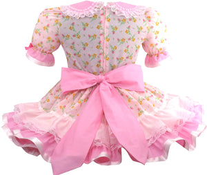 Melissa Custom Fit Pink Ruffles Bows Sash Dress Adult Sissy Leanne's