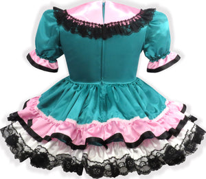 Katie Custom Fit Satin Lace Bows Adult Little Girl Sissy Dress Leanne's