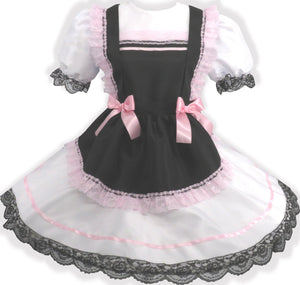Amelia Custom Fit White Taffeta Maid Adult Sissy Dress Leanne