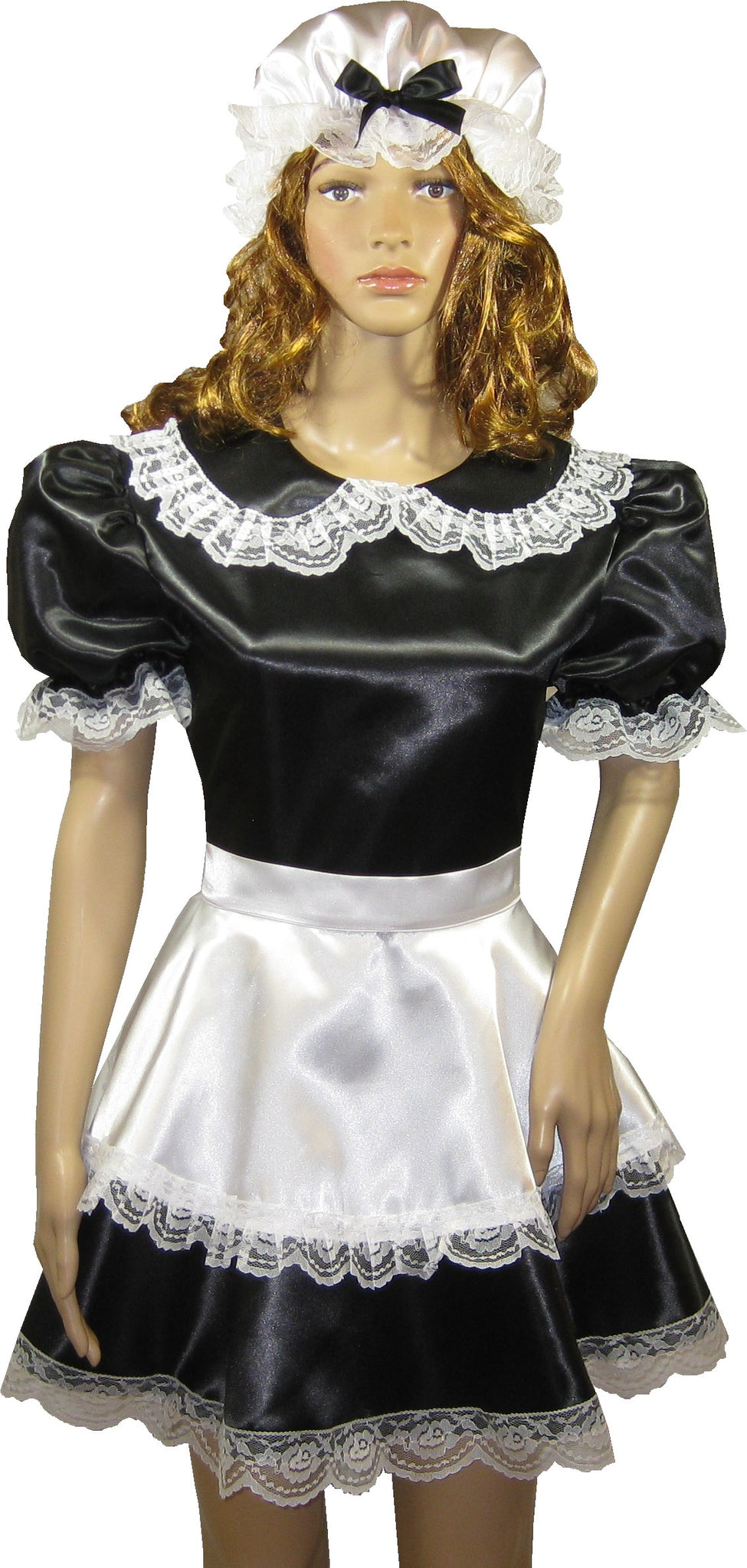 Josie 3 pc Custom Fit Satin French Maid Adult Sissy Dress by Leanne's – Leanne's Pretty Dresses Josie 3 pc Custom Fit Satin French Maid Adult Sissy Dress by Leanne's – Leanne's Pretty Dresses