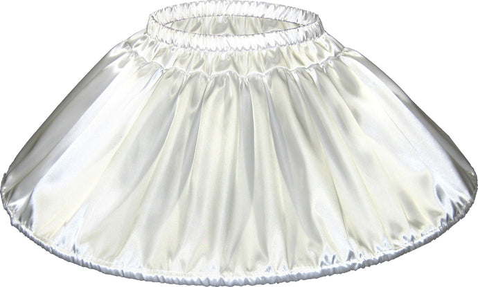 Custom Fit White Satin Mini Hoop Skirt Crinoline Petticoat for Adult Sissy Dress up by Leanne's