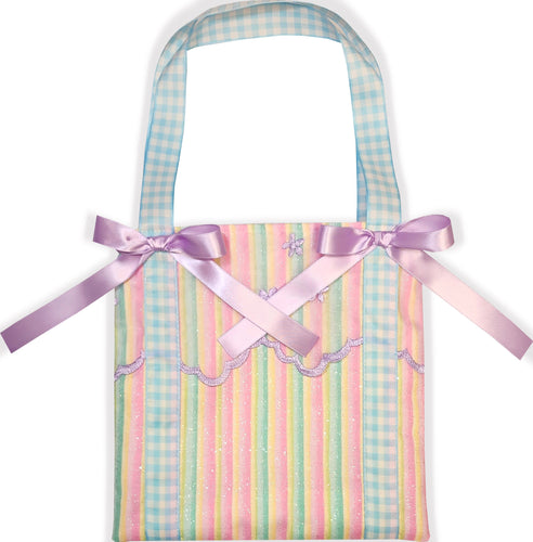 Cute Pink Rainbow Glitter Bows Sissy Purse Handbag