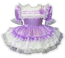 Brittany Custom Fit Lacy Satin Ruffles Adult Baby Sissy Dress by Leanne's