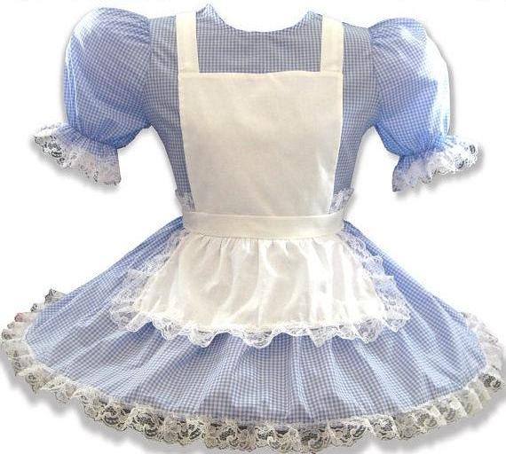 Lachelle Custom Fit Blue Gingham Adult Little Girl Dress by Leanne's