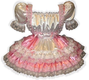 Teresa Custom Fit Satin & Lace Swiss Maid Adult Sissy Dress by Leanne's