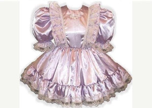 Donna Custom Fit Lavender Satin Ruffles Adult Little Girl Baby Sissy Dress by Leanne's