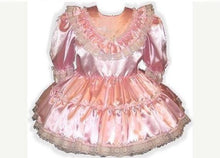 Darla Custom Fit Pink Satin Ruffles Adult Little Girl Sissy Baby Dress by Leanne's