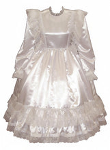 Kimberlina Custom Fit White Satin Ruffle Gown Adult Sissy Dress by Leanne's