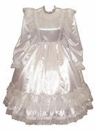 Kimberlina Custom Fit White Satin Ruffle Gown Adult Sissy Dress by Leanne's