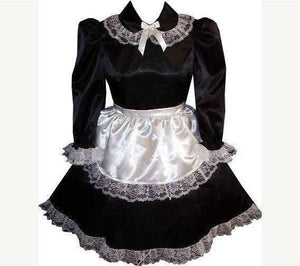 Trisha Custom Fit 2pc Satin French Maid Apron Adult Sissy Dress by Leanne's