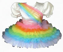 Rainy Custom Fit Satin Rainbow Ruffles Adult Little Girl Sissy Dress by Leanne's