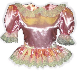 Valerie Custom Fit Pink Satin Babydoll Adult Little Girl Baby Sissy Dress by Leanne's