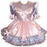 Tillie Custom Fit Pink & Purple Satin Bows Adult Little Girl Sissy Dress by Leanne's