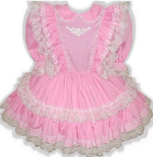 Linda Custom Fit Pink Lacy Ruffles Adult Baby Little Girl Sissy Dress by Leanne's