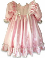 Elizabeth Custom Fit Pink Satin Empire Waist Adult Baby Little Girl Sissy Dress by Leanne's