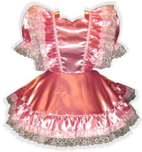 Annette Custom Fit Satin Ruffles Adult Baby Little Girl Sissy Dress by Leanne's